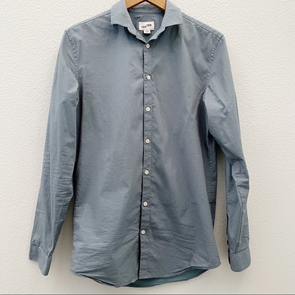 Frank + Oak polka dot dress shirt button down